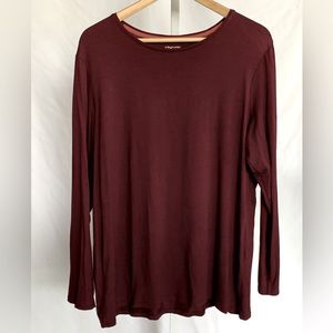 CHICO’S (Size 3) Burgandy Long Sleeve Tee